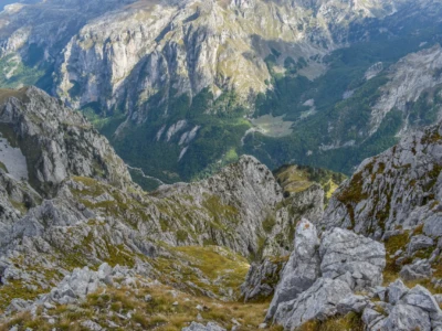 Stunning view from the top of Karanfili hike, Prokletije.